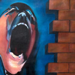 Le Mur - Représentaion de l'affiche de Pink Floyd - Peinture réalisée à l'acrylique sur toile de lin